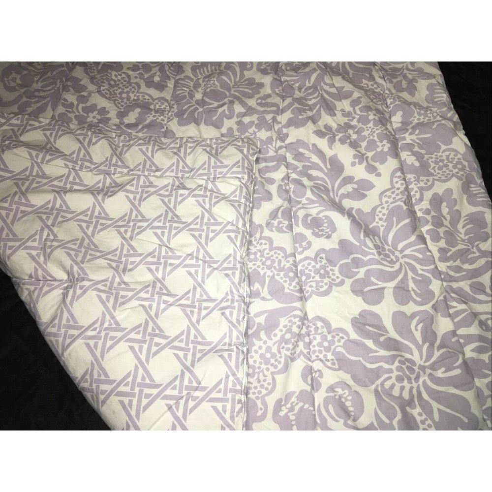 The Land Of Nod Purple Bohemian Floral Toddler Comforter Blanket  & Bed Skirt